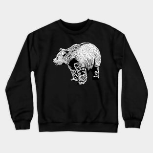 Black and white drawing - brown bear Crewneck Sweatshirt